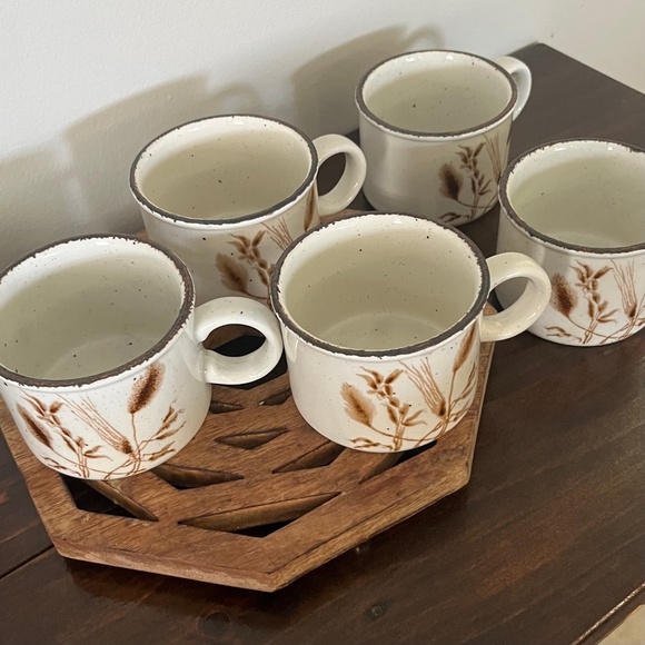 5 England Stonehenge Wild Oats Mid Winter Mugs Vintage 1970's Speckled Stoneware - Picture 9 of 11
